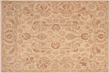 handmade Traditional Kafkaz Chobi Ziegler Tan Brown Hand Knotted RECTANGLE 100% WOOL area rug 8 x 10